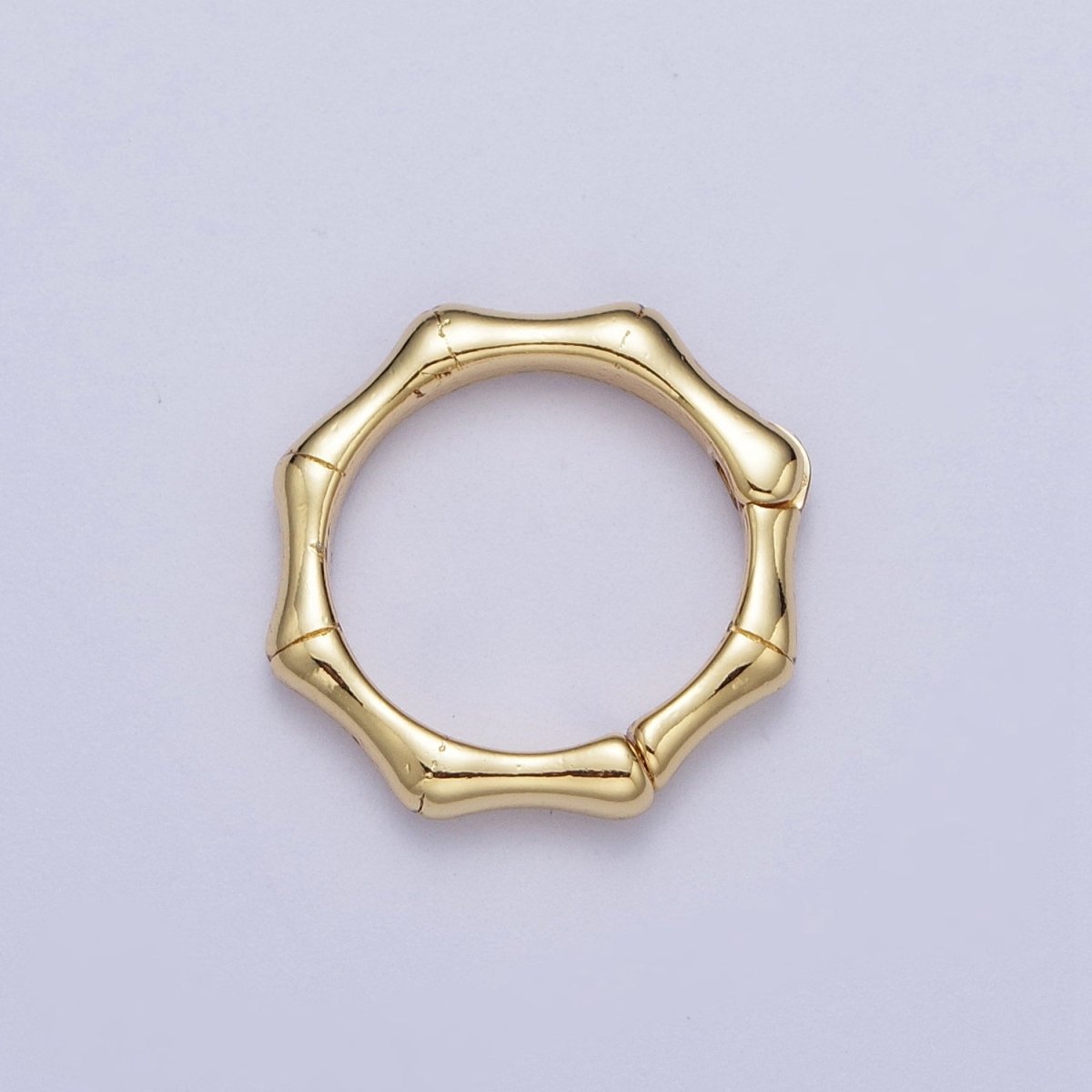 24K Gold Filled 12.5mm, 17mm Round Bamboo Plant Pull Spring Gate Ring Closure Findings | L931 L932