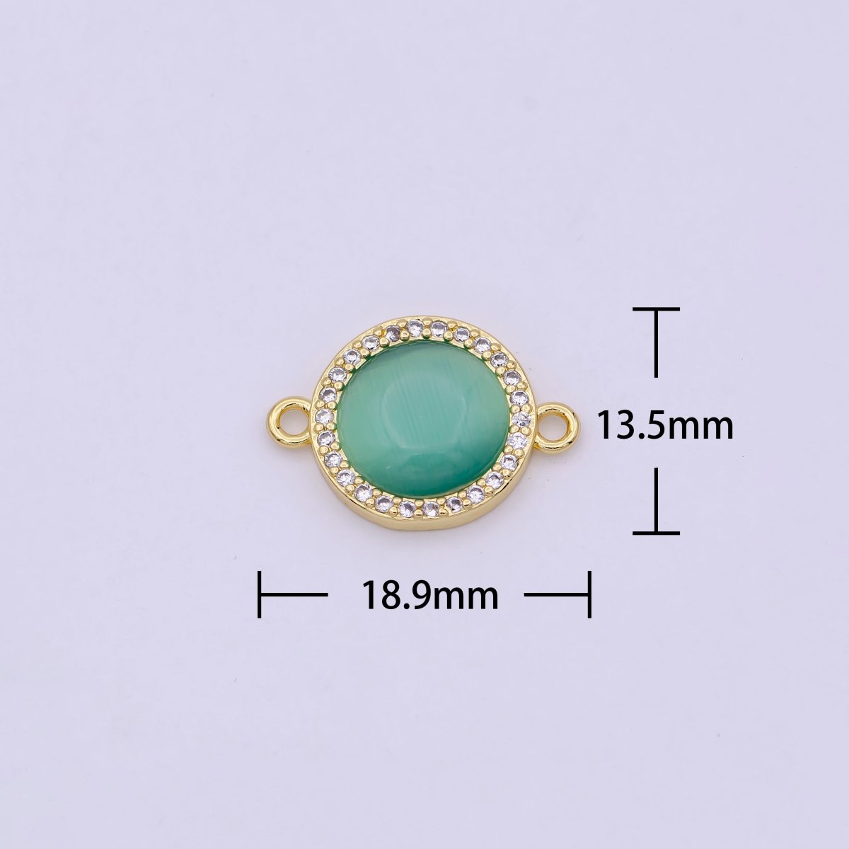 24K Gold Filled Round Micro Paved CZ Natural Stone Connector  F-687 F-688 F-689 F-697 F-698 F-699 F-700 F-708 F-733