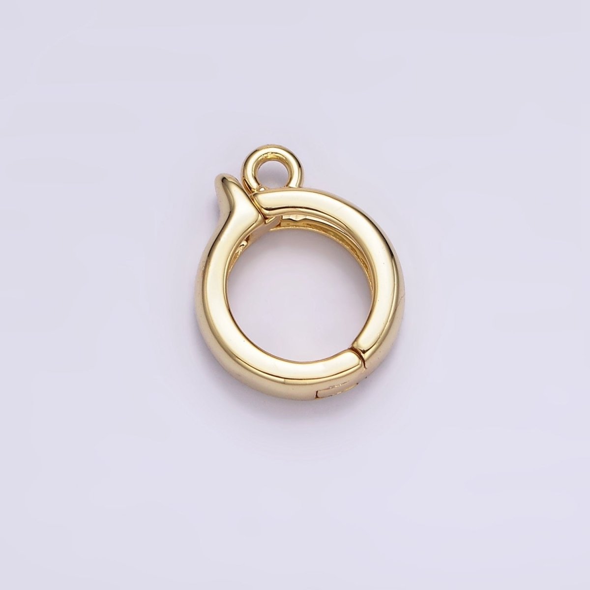 24K Gold Filled Round Open Loop Interchangeable Charm Holder Jewelry Supply in Gold & Silver | Z-921 Z-922