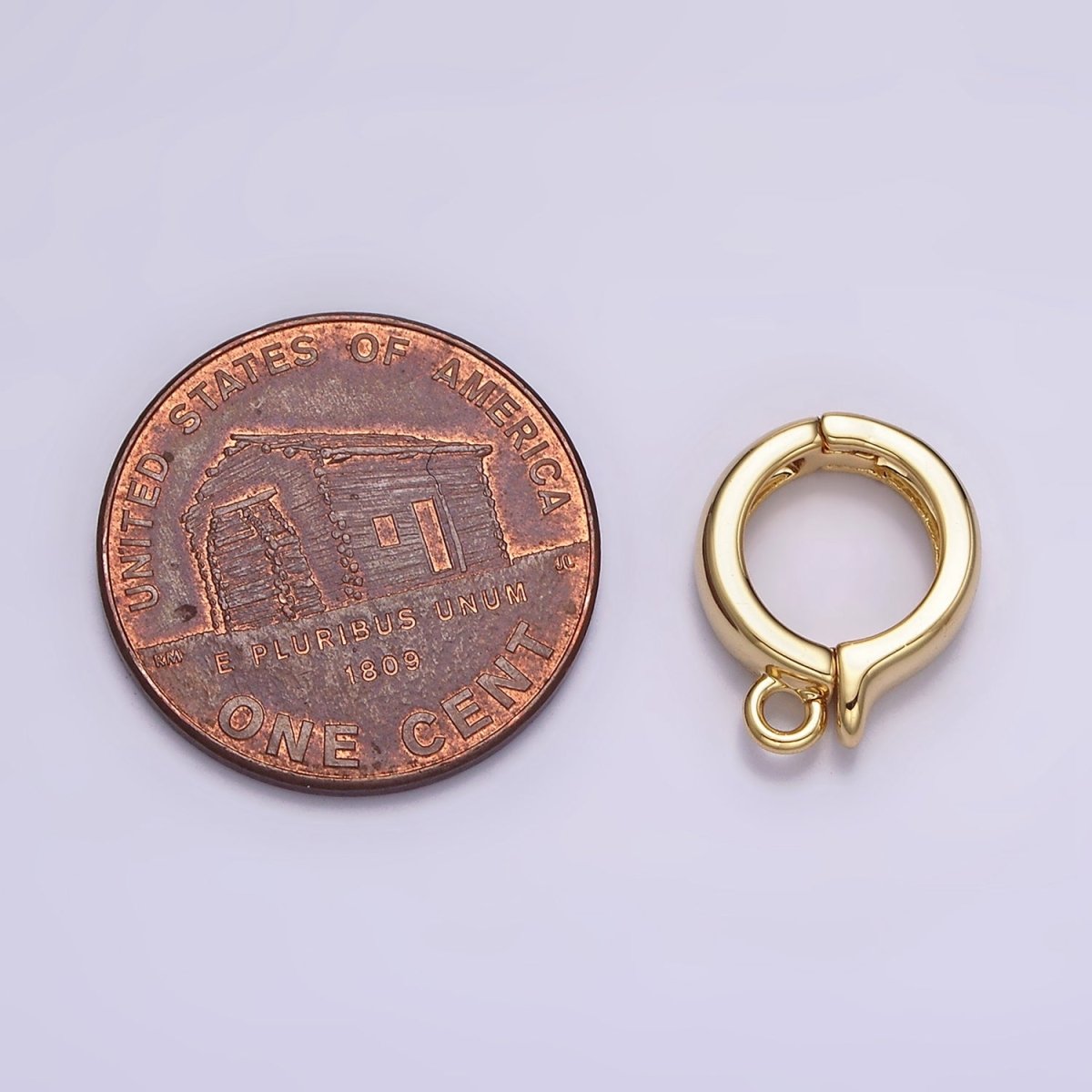 24K Gold Filled Round Open Loop Interchangeable Charm Holder Jewelry Supply in Gold & Silver | Z-921 Z-922