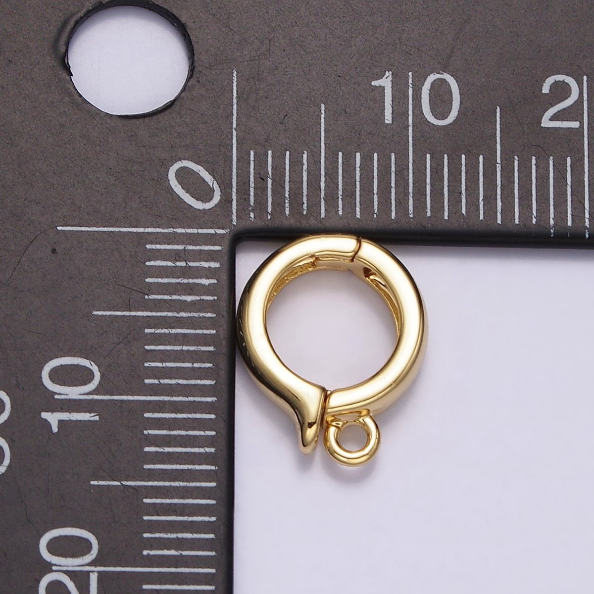 24K Gold Filled Round Open Loop Interchangeable Charm Holder Jewelry Supply in Gold & Silver | Z-921 Z-922