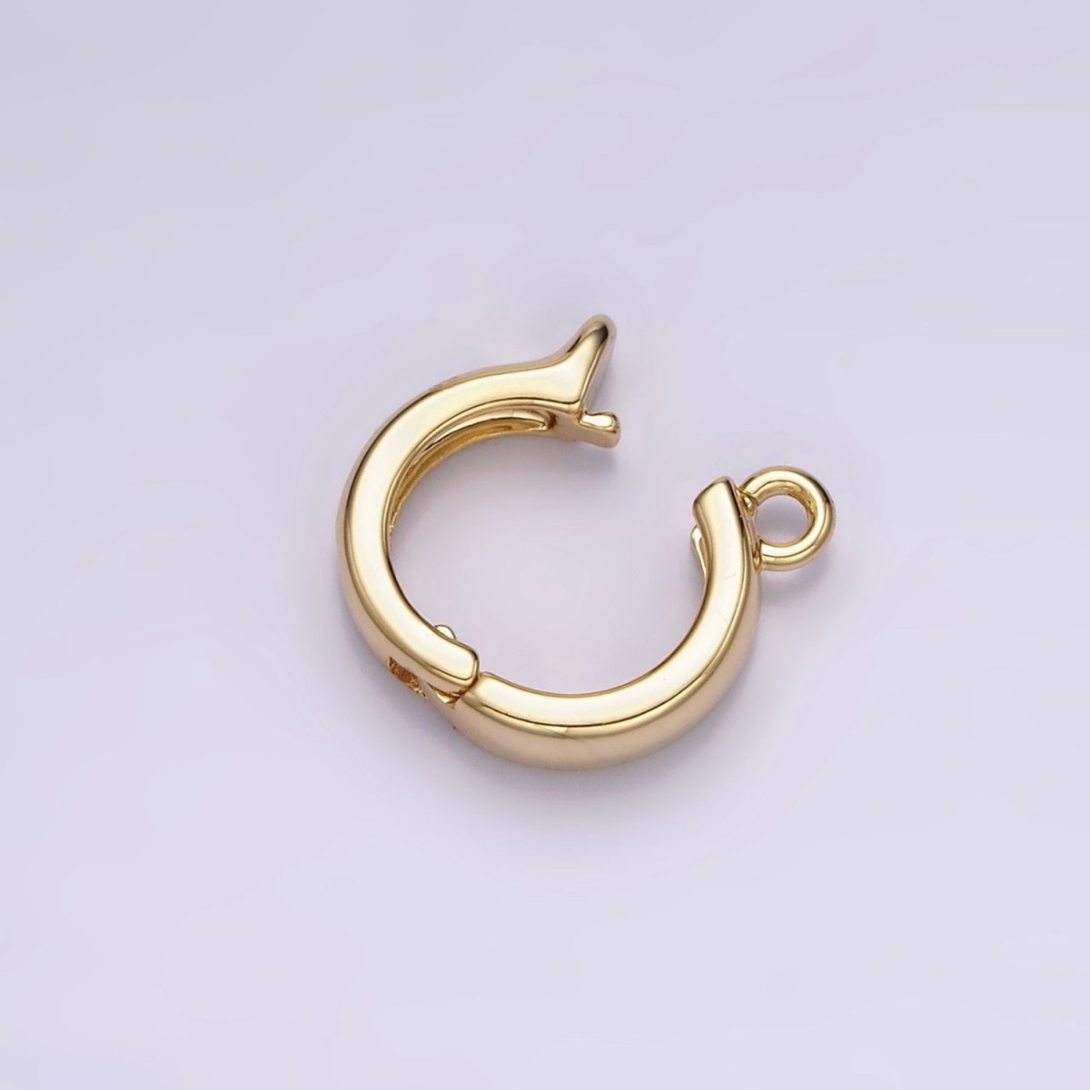 24K Gold Filled Round Open Loop Interchangeable Charm Holder Jewelry Supply in Gold & Silver | Z-921 Z-922