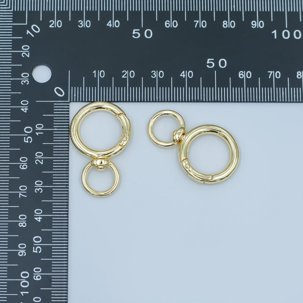 24K Gold Filled Round Push Gate Swivel Bag Charm Finding | Z1143 - DLUXCA