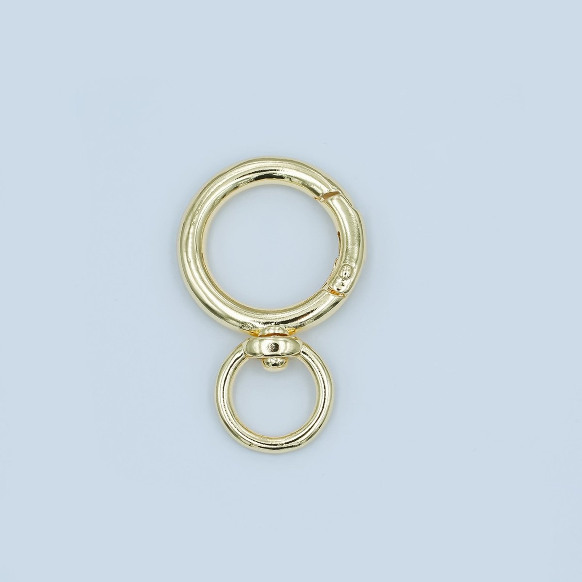 24K Gold Filled Round Push Gate Swivel Bag Charm Finding | Z1143 - DLUXCA