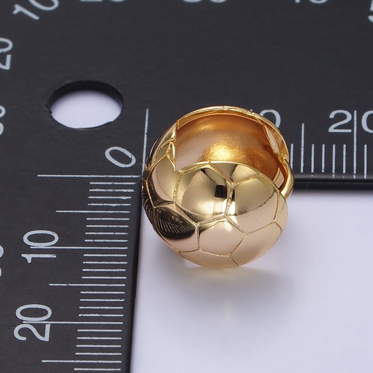 24K Gold Filled Round Soccer Sports Ball Dainty Huggie Earrings in Gold & Silver | AB374 AB1542