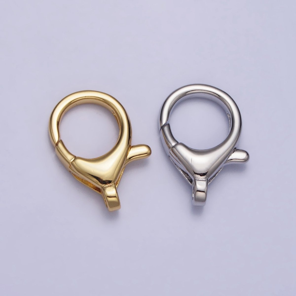 24K Gold Filled Rounded Oval 20mm Lobster Clasps Jewelry Closure in Gold & Silver | Z-111 Z-112