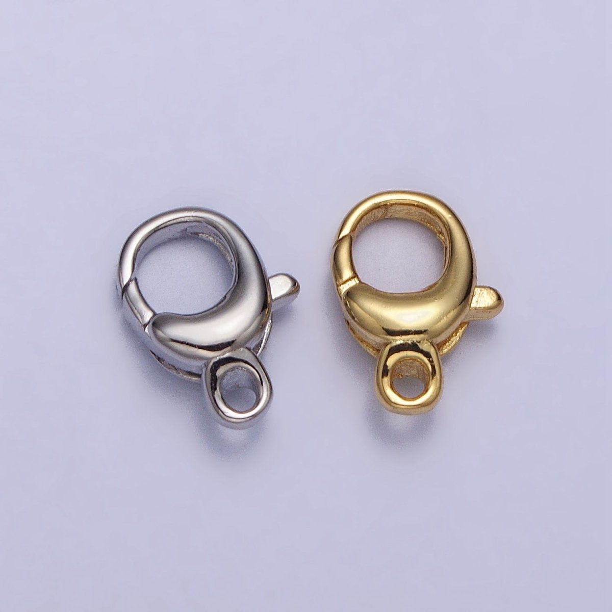 24K Gold Filled Rounded Oval Jewelry Lobster Clasps Closure Supply in Gold & Silver | Z-145 Z-146