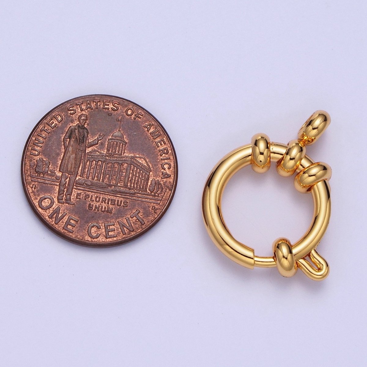 24K Gold Filled Sailor Clasps, One Loop Large Spring Ring for Necklace Bracelet Finding L-902-L-904