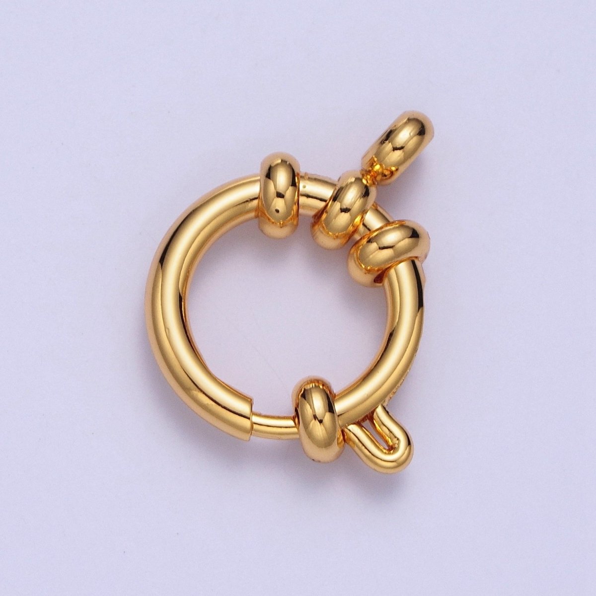 24K Gold Filled Sailor Clasps, One Loop Large Spring Ring for Necklace Bracelet Finding L-902-L-904