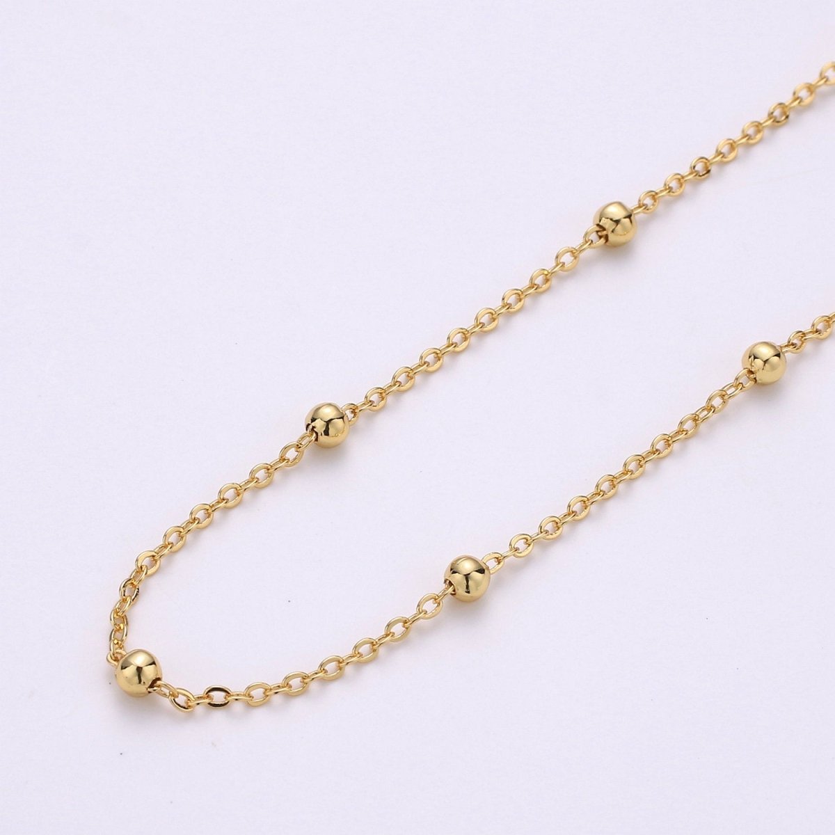 24K Gold Filled Satellite Chain - Gold Filled Beaded Chain - Satellite Chain by the Yard - BEAD Chain - Gold Rosary Chain | ROLL-139