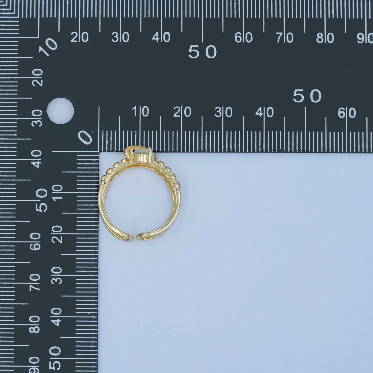 24K Gold Filled Saturn Planet Space Star CZ Double Band Ring | O819 - DLUXCA