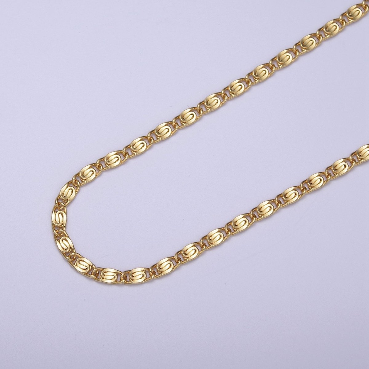 24K Gold Filled Scroll Chain, 3.5mm Width Unfinished Chain in Gold & Silver For Jewelry Making Wholesale Craft Supply | ROLL-682, ROLL-683 Clearance Pricing