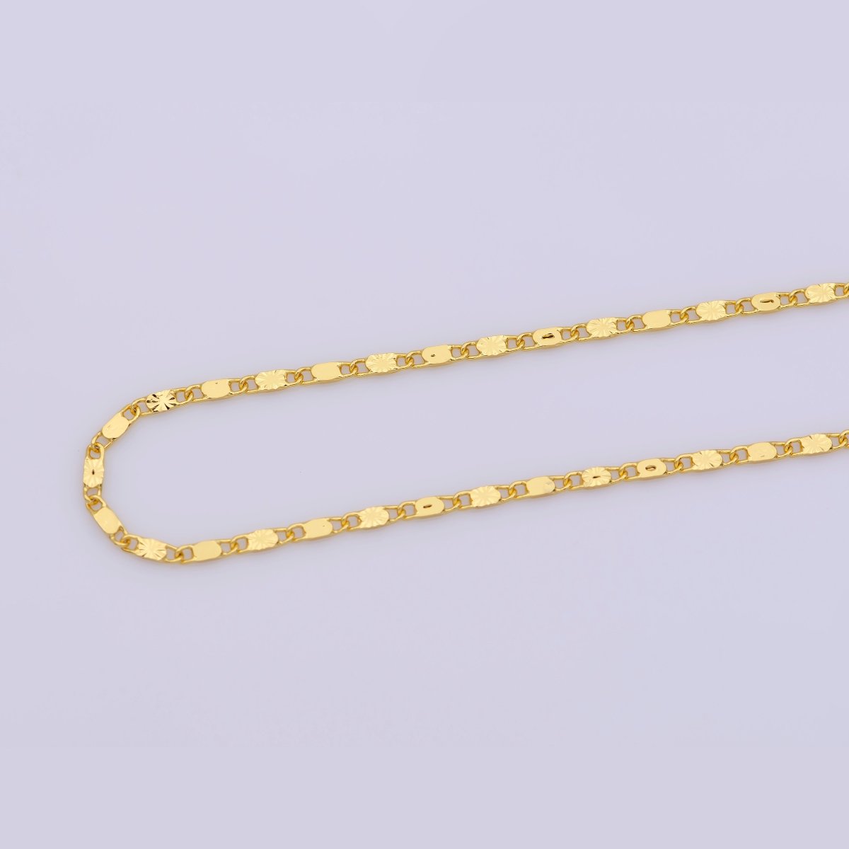 24K Gold Filled Scroll Chain Necklace, 17.7 inch Designed Finished Chain For Jewelry Necklace Making, Dainty 1.5mm Designed Necklace w/ Lobster Clasps | CN-776  Clearance Pricing