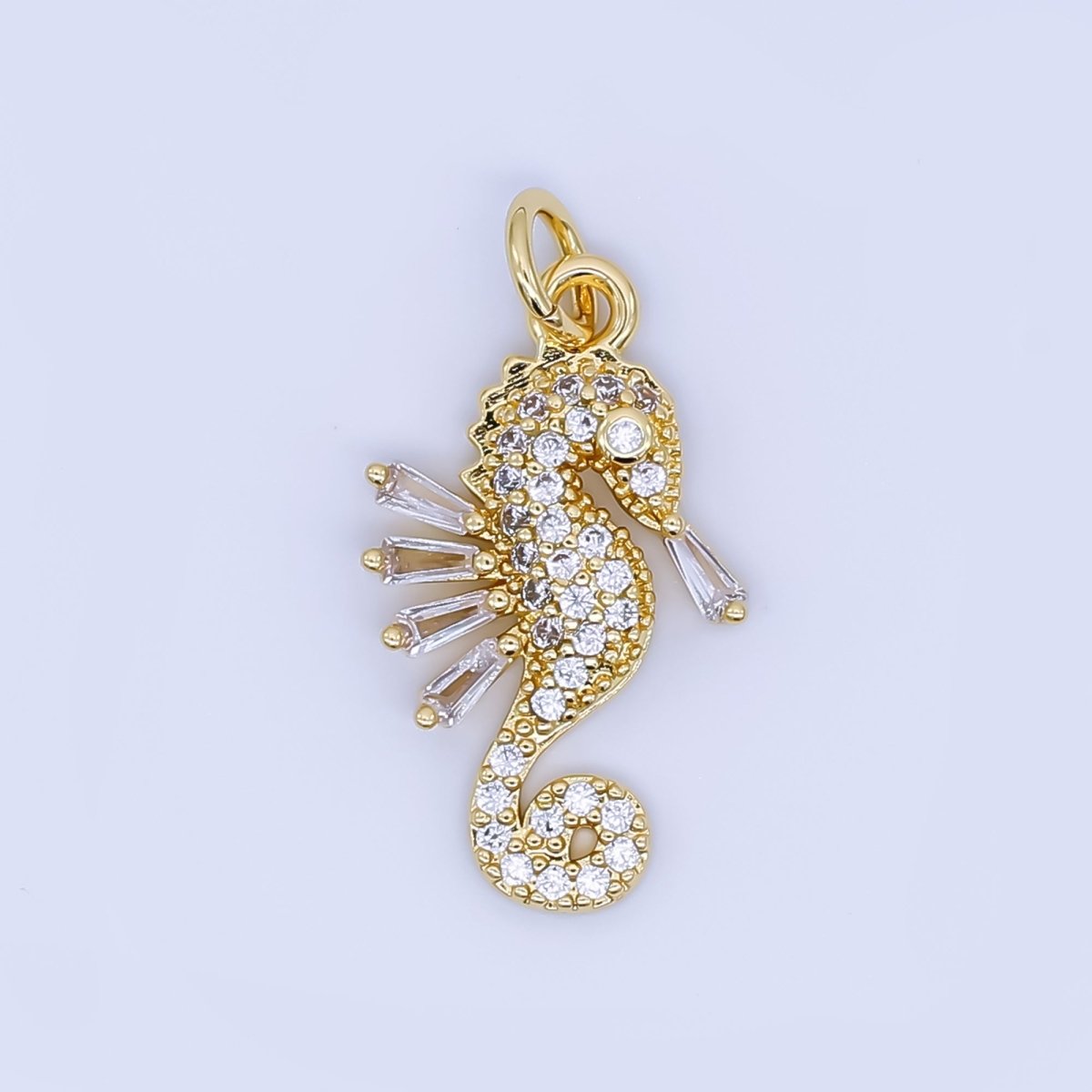 24K Gold Filled Sea Horse Pendant Ocean Animal Seahorse Charm | AJ - 459 - DLUXCA