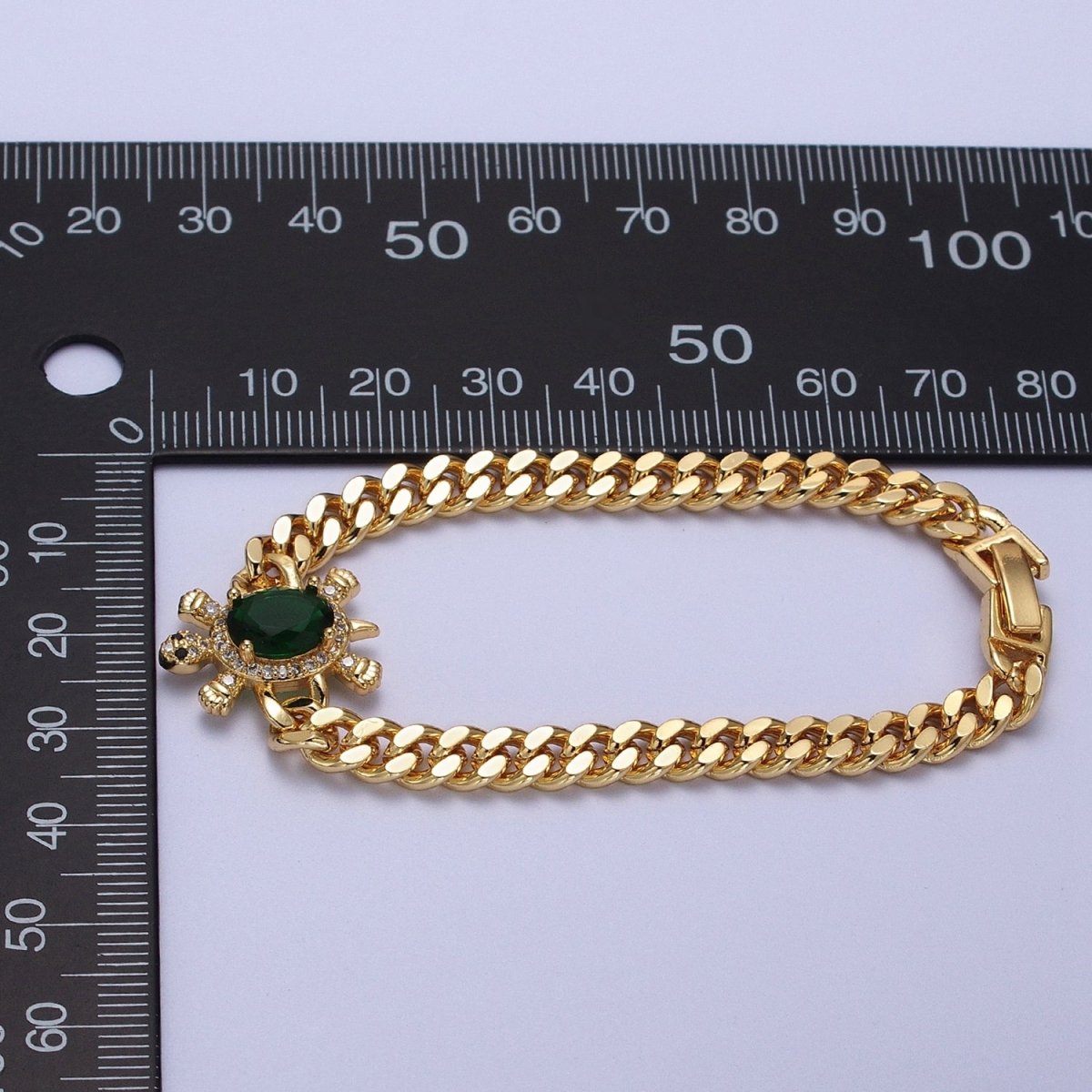 24K Gold Filled Sea Turtle Micro Paved Cubic Zirconia Curb Bracelet | WA-1300 WA-1301 WA-1302 Clearance Pricing