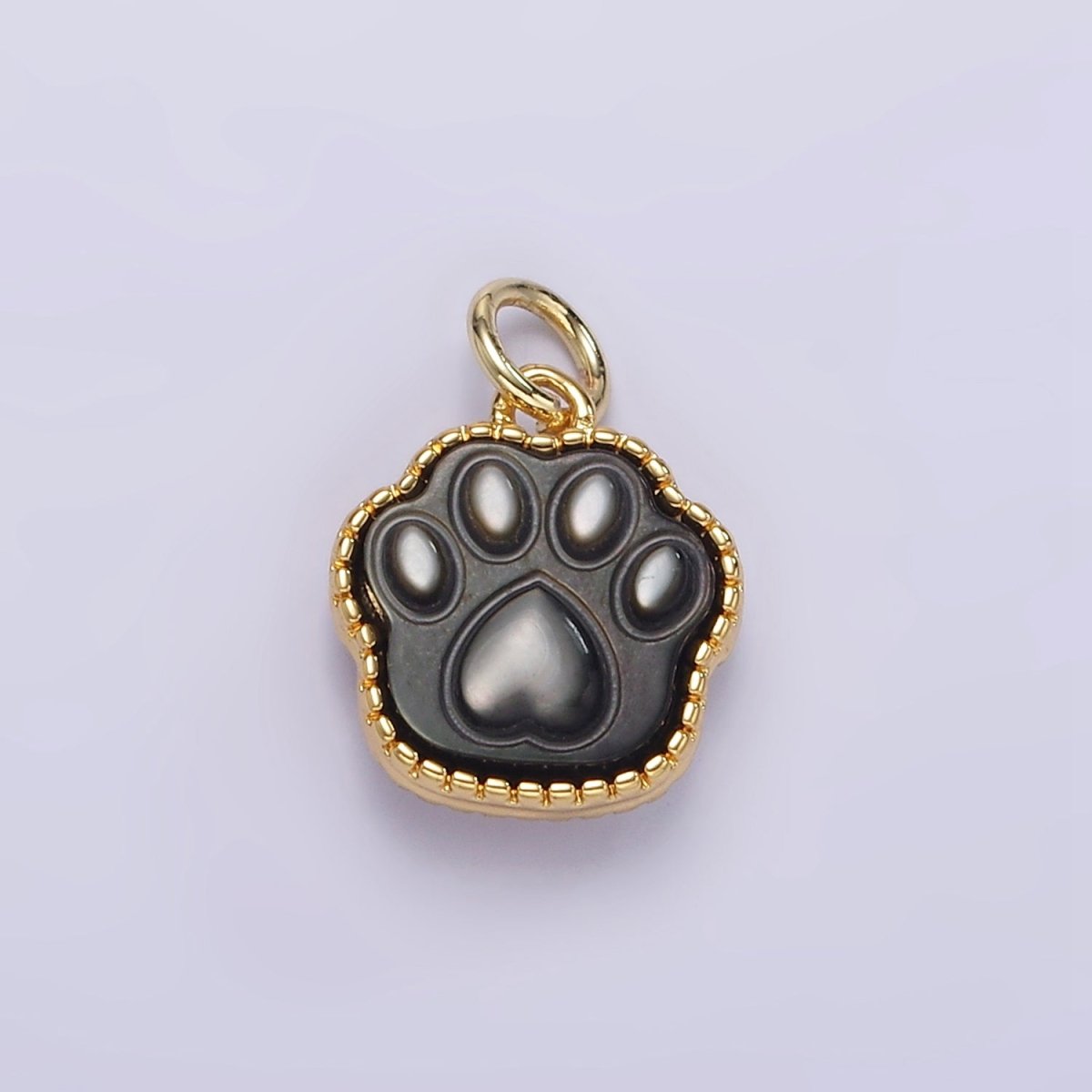 24K Gold Filled Shell Pearl, Abalone Paw Print Mini Charm | M111 M112 AC729