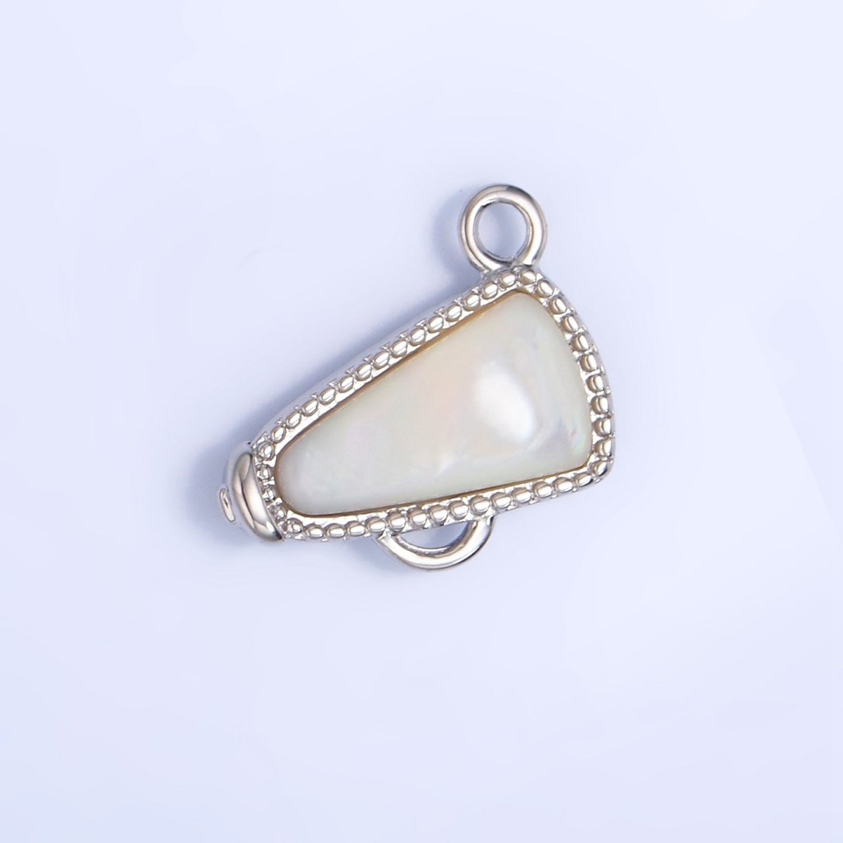 24K Gold Filled Shell Pearl Cheer Megaphone Charm in Gold & Silver | W050