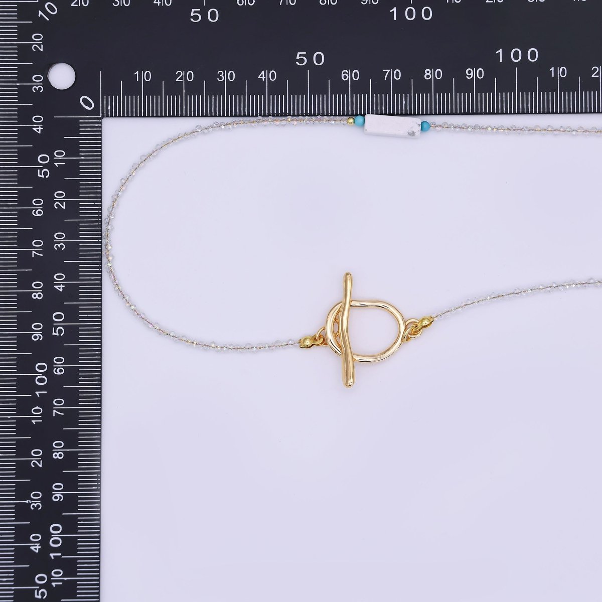 24K Gold Filled Shell Pearl White Howlite Clear Crystal Gemstone 40 Inches Necklace | WA - 3078 - DLUXCA