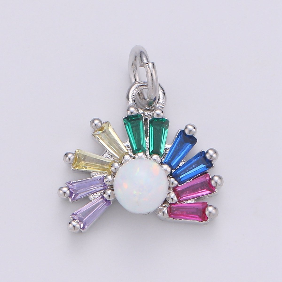 24K Gold Filled Silver Rainbow Sun rise Charm D-936 E-001