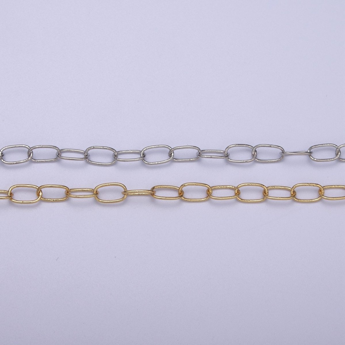 24K Gold Filled Silver Unfinished CABLE Chain, 4mm Width, Wholesale Chain For Jewelry Making | ROLL-617, ROLL-618 Clearance Pricing