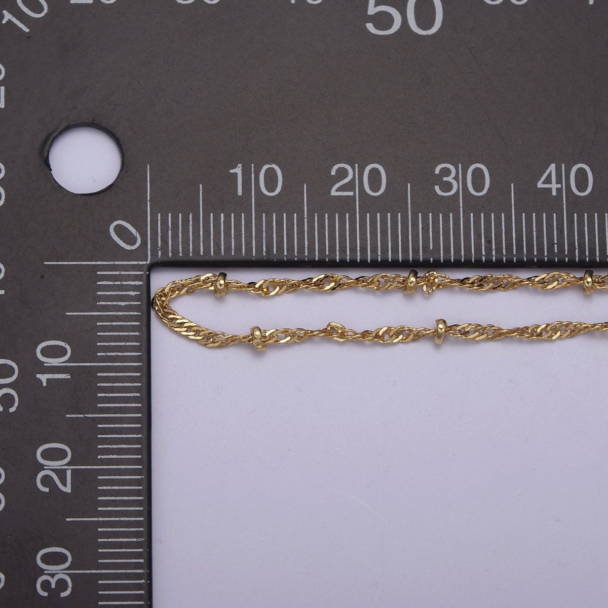 24K Gold Filled Singapore Satellite Bead Chain, 2.3mm Unfinished Chain by Yard For Jewelry Making Supply Component | ROLL-639 ROLL-640