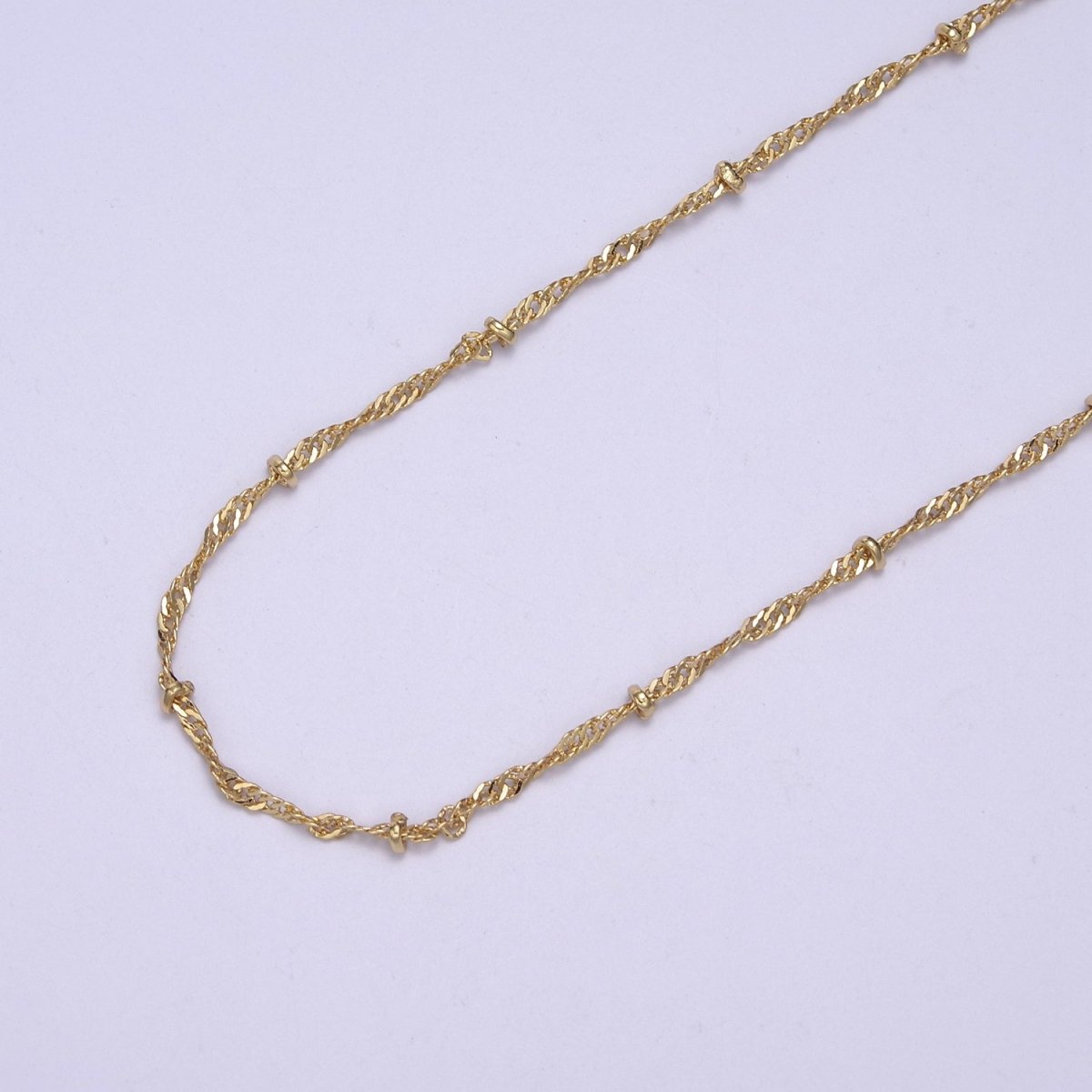 24K Gold Filled Singapore Satellite Bead Chain, 2.3mm Unfinished Chain by Yard For Jewelry Making Supply Component | ROLL-639 ROLL-640