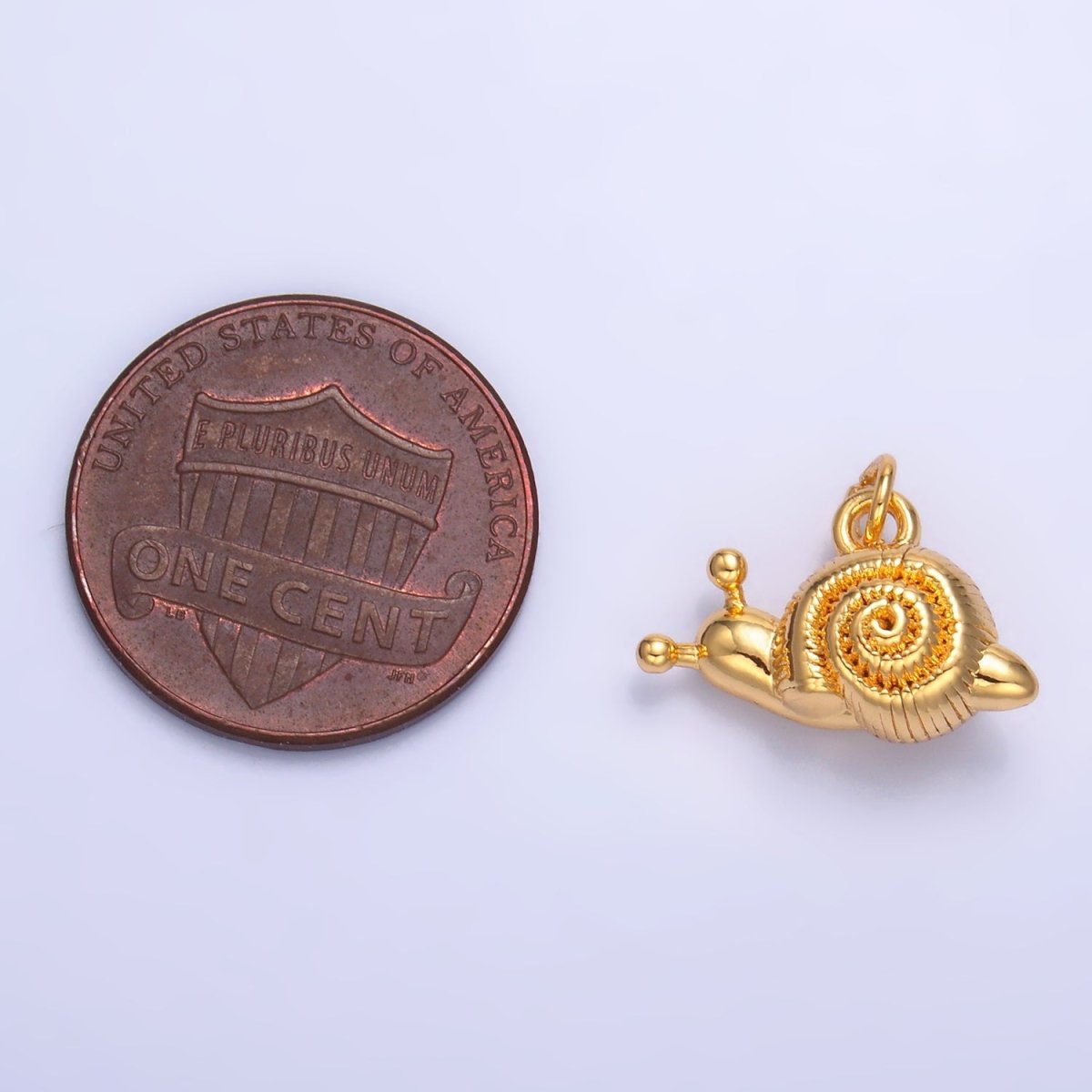 24K Gold Filled Snail Animal 3D Multidimensional Charm in Gold & Silver | W348