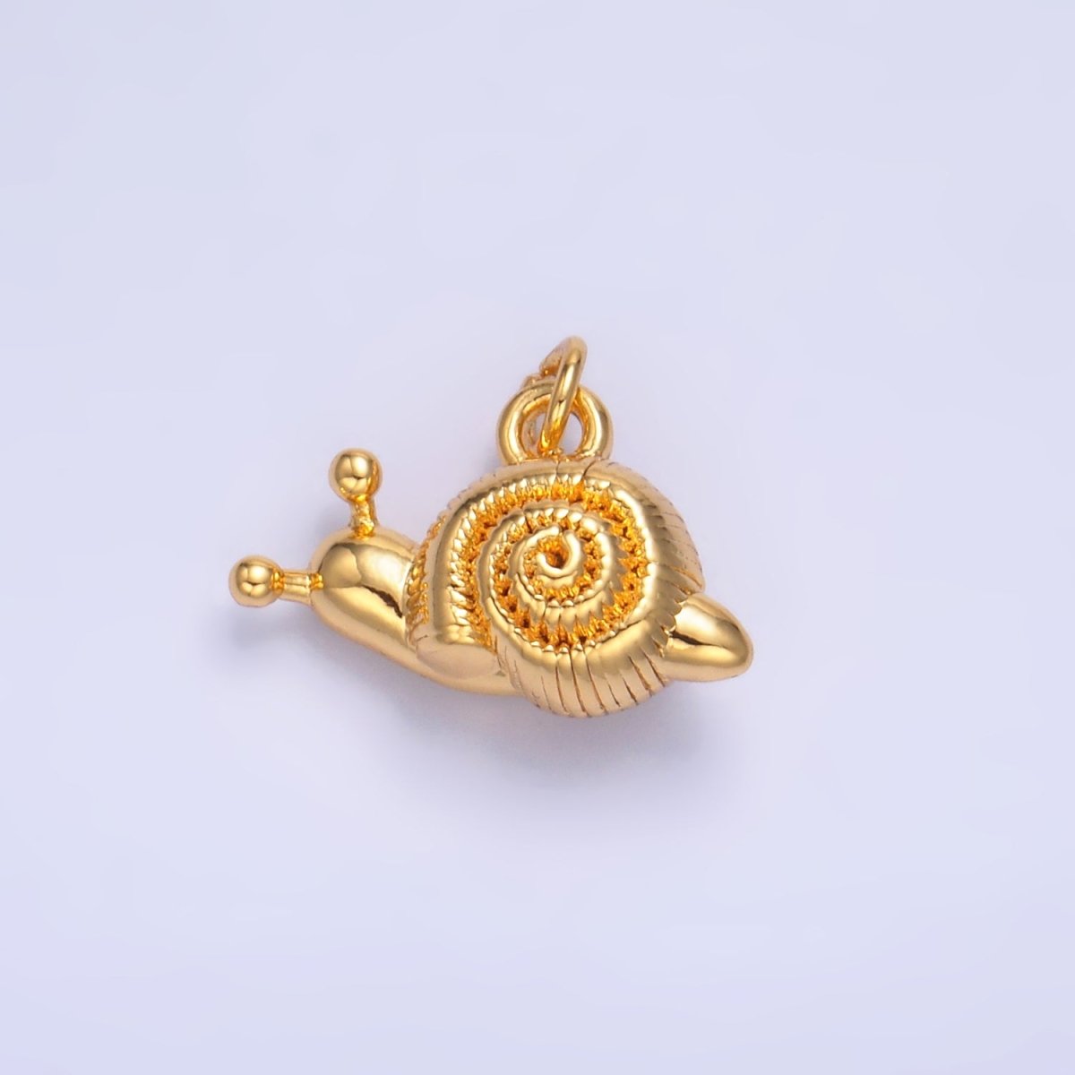 24K Gold Filled Snail Animal 3D Multidimensional Charm in Gold & Silver | W348