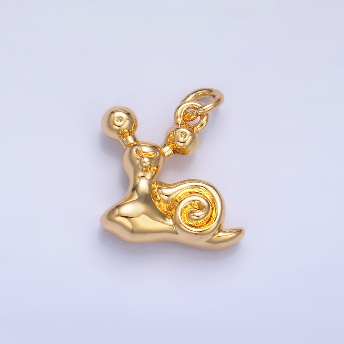 24K Gold Filled Snail Animal 3D Multidimensional Charm in Gold & Silver | W362