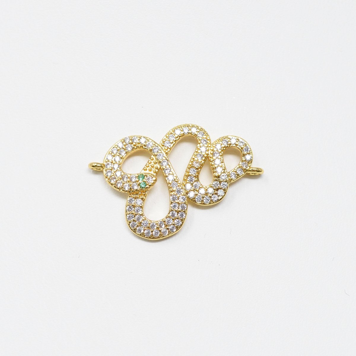 24k Gold Filled Snake Charm Connector CZ Snake Link Connectr Micro Pave Snake Link connector for Bracelet Necklace supply F-560