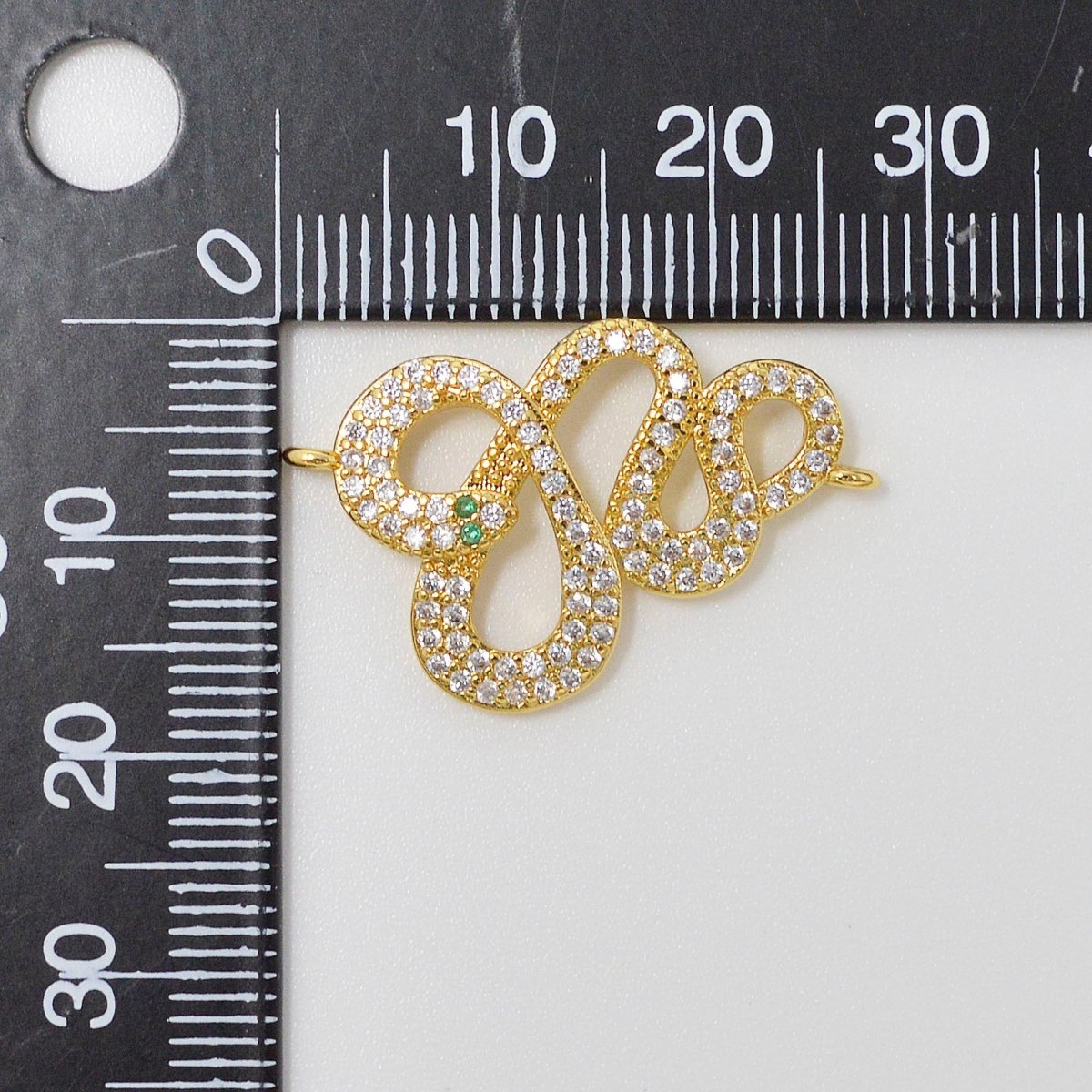 24k Gold Filled Snake Charm Connector CZ Snake Link Connectr Micro Pave Snake Link connector for Bracelet Necklace supply F-560