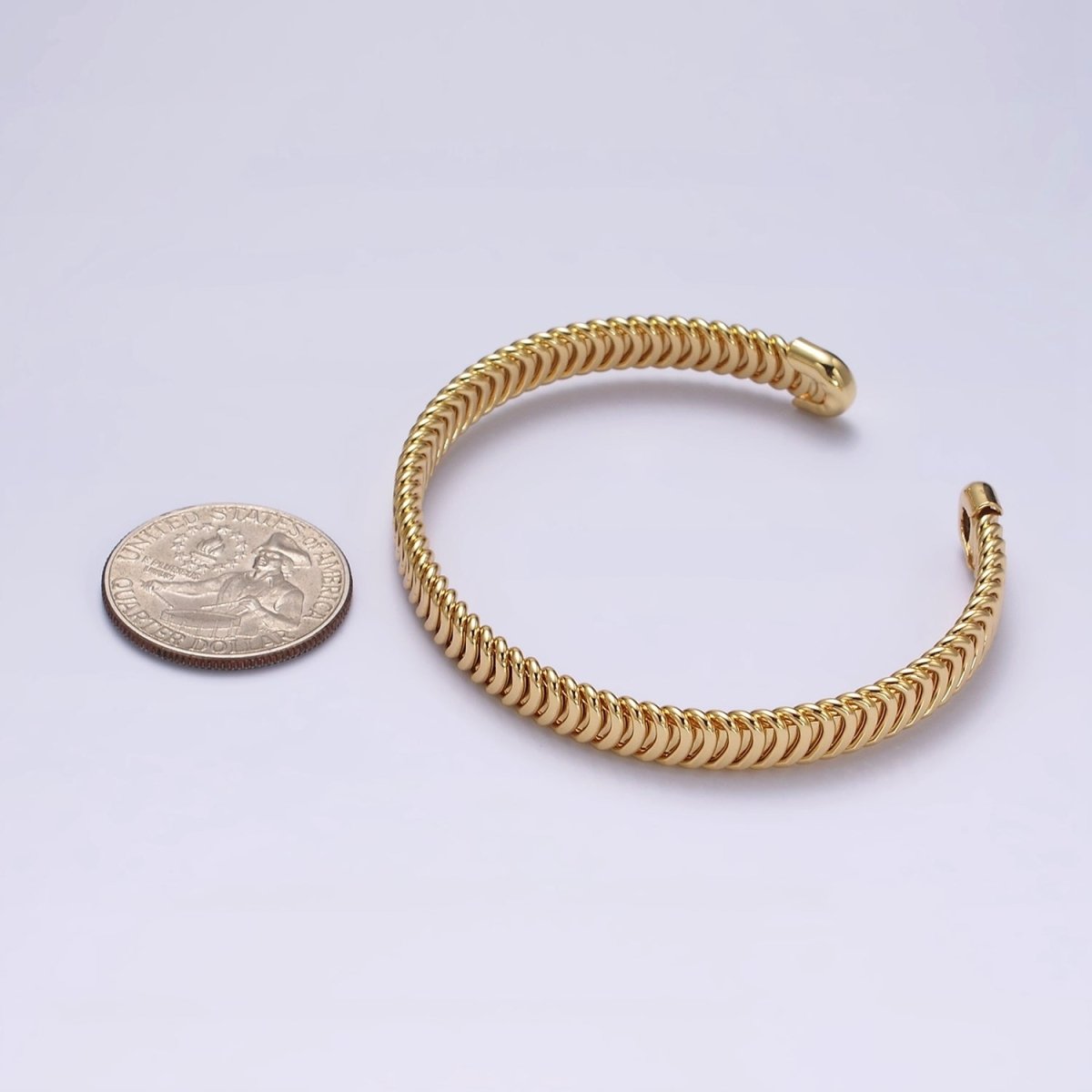 24K Gold Filled Snake Pattern Textured Cuff Bangle Bracelet in Silver & Gold | WA-1914 WA-1915 Clearance Pricing