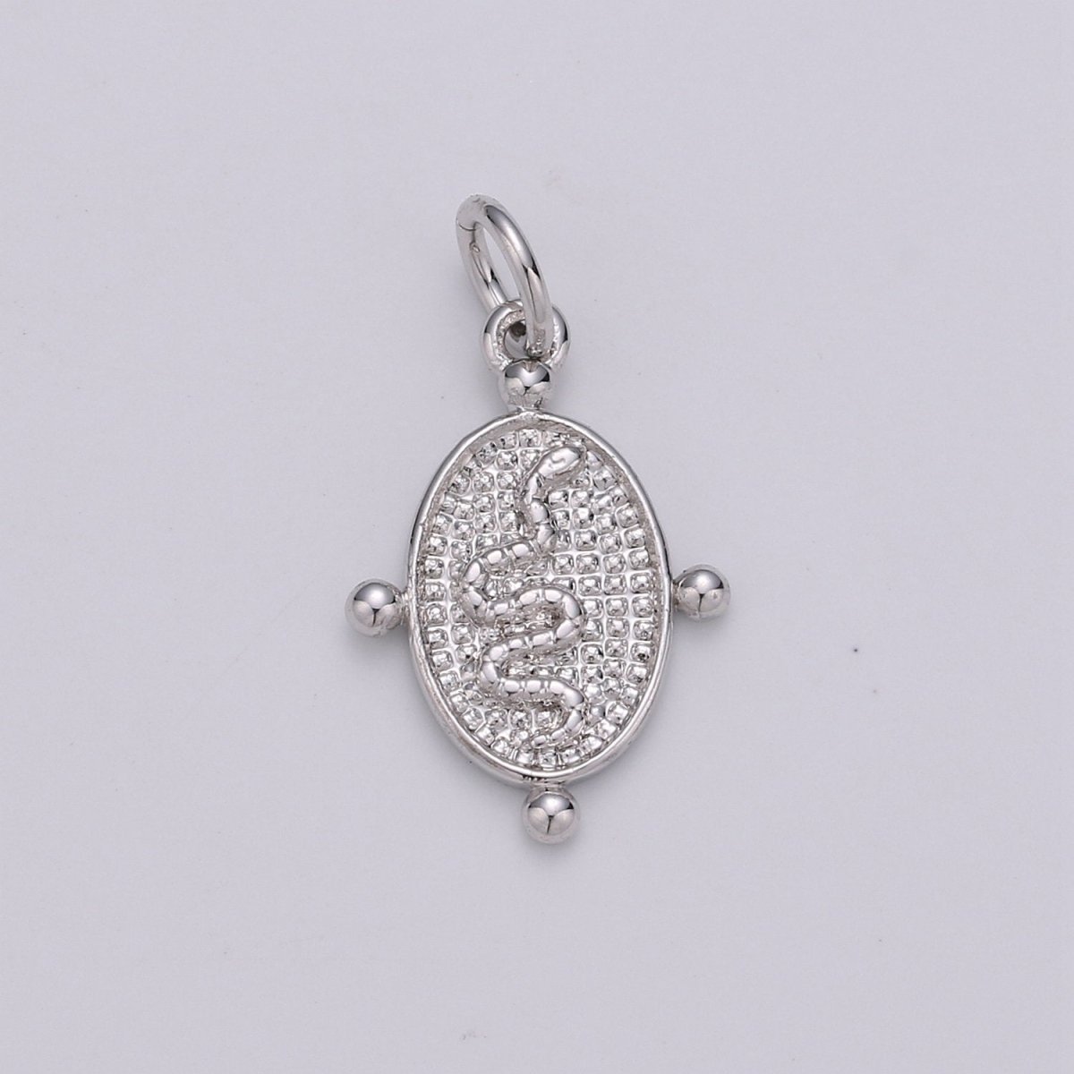 24k Gold Filled Snake Pendant Charm, Dainty Oval Pendant Charm, Gold Filled Pendant Silver Serepent Charm For DIY Jewelry D-435 D-436