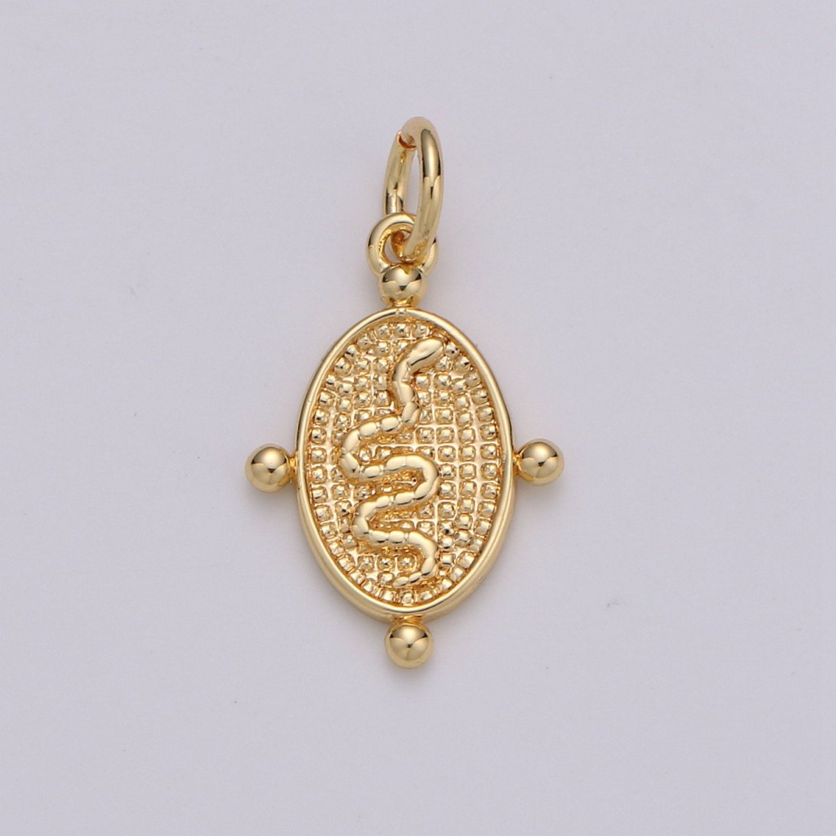 24k Gold Filled Snake Pendant Charm, Dainty Oval Pendant Charm, Gold Filled Pendant Silver Serepent Charm For DIY Jewelry D-435 D-436