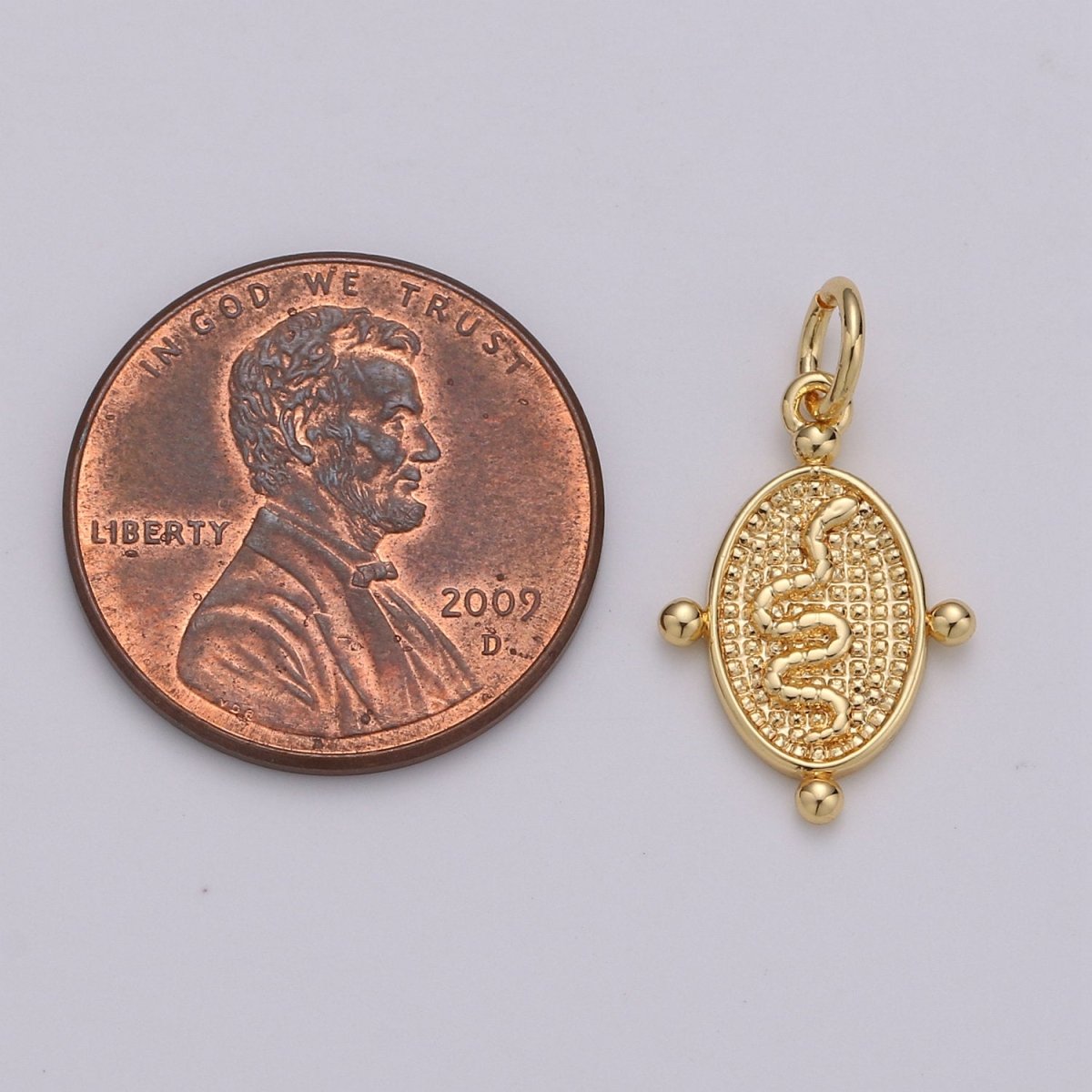 24k Gold Filled Snake Pendant Charm, Dainty Oval Pendant Charm, Gold Filled Pendant Silver Serepent Charm For DIY Jewelry D-435 D-436
