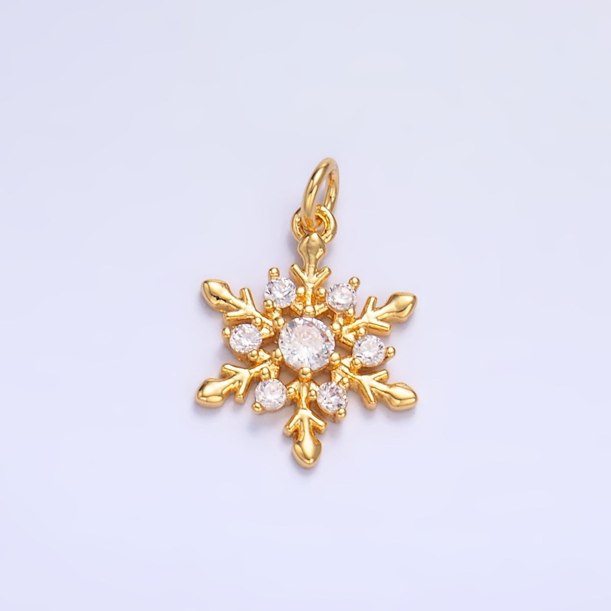 24K Gold Filled Snow Drop CZ Mini Charm in Gold & Silver | W830