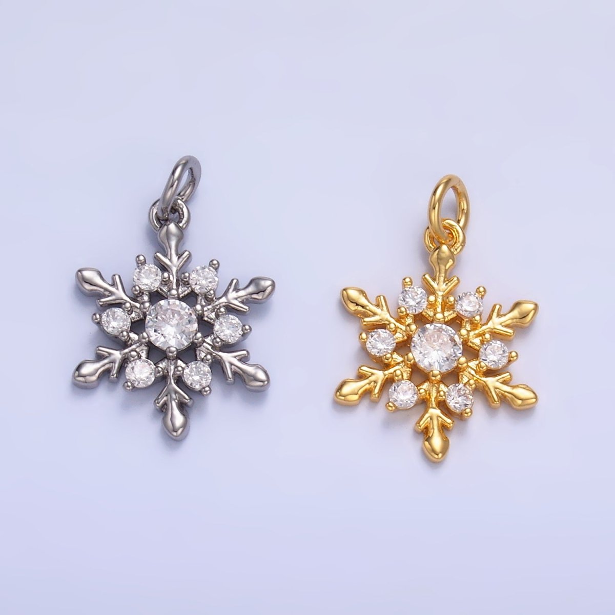24K Gold Filled Snow Drop CZ Mini Charm in Gold & Silver | W830