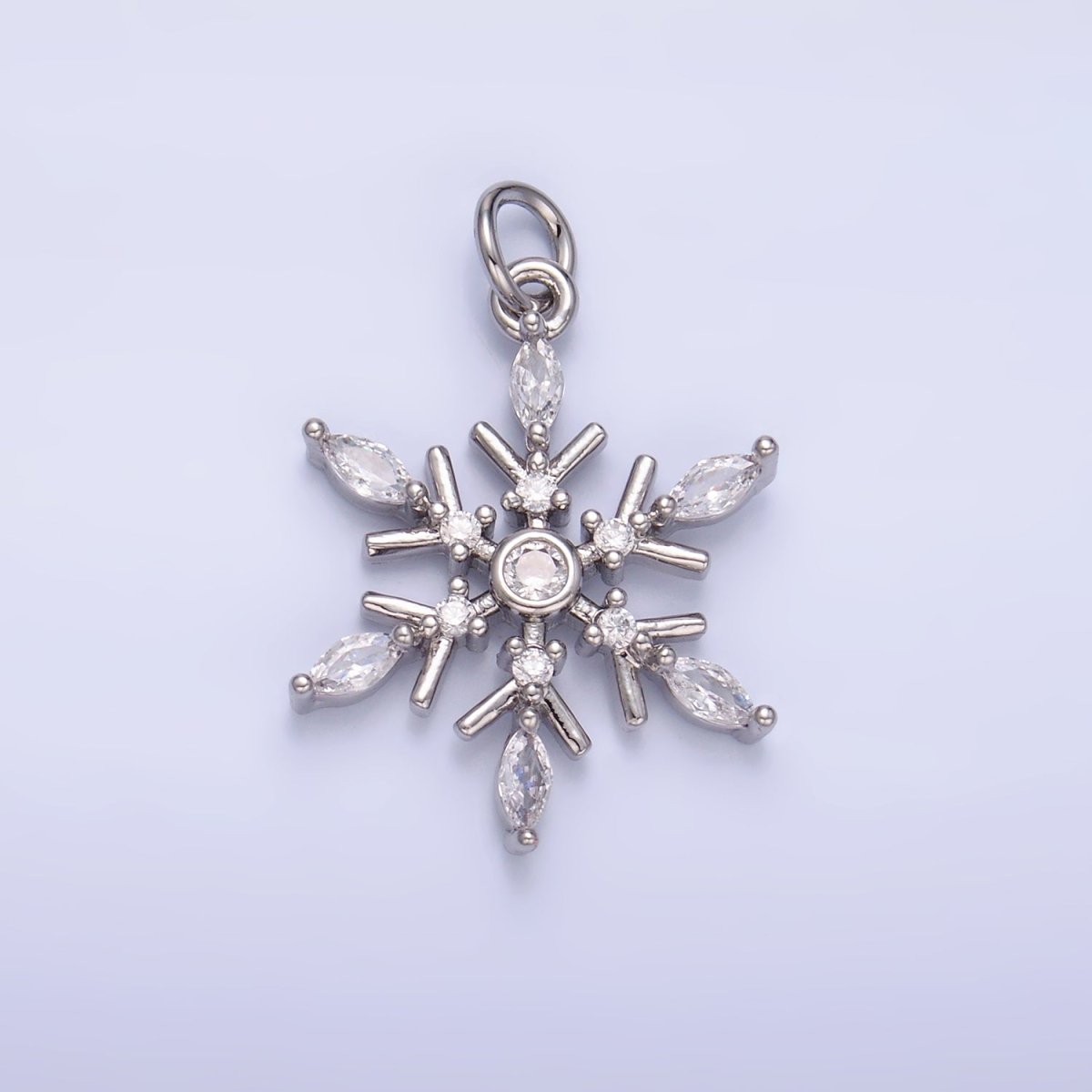 24K Gold Filled Snowdrop CZ Marquise Charm in Gold & Silver | W445