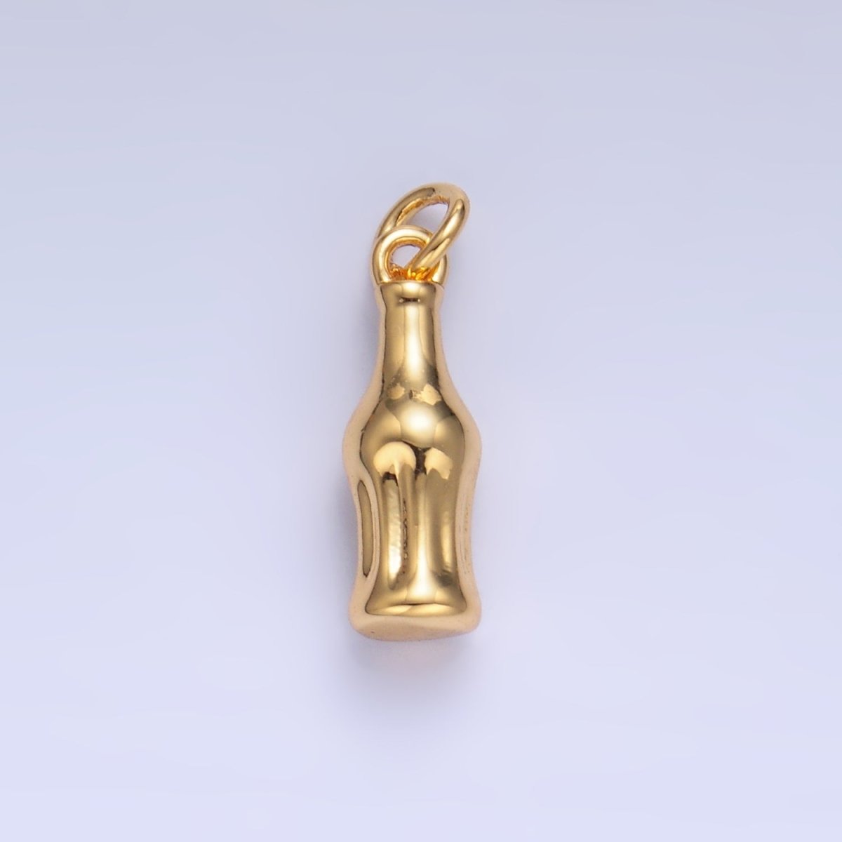 24K Gold Filled Soda Bottle Drink 3D Multidimensional Charm in Gold & Silver | W222