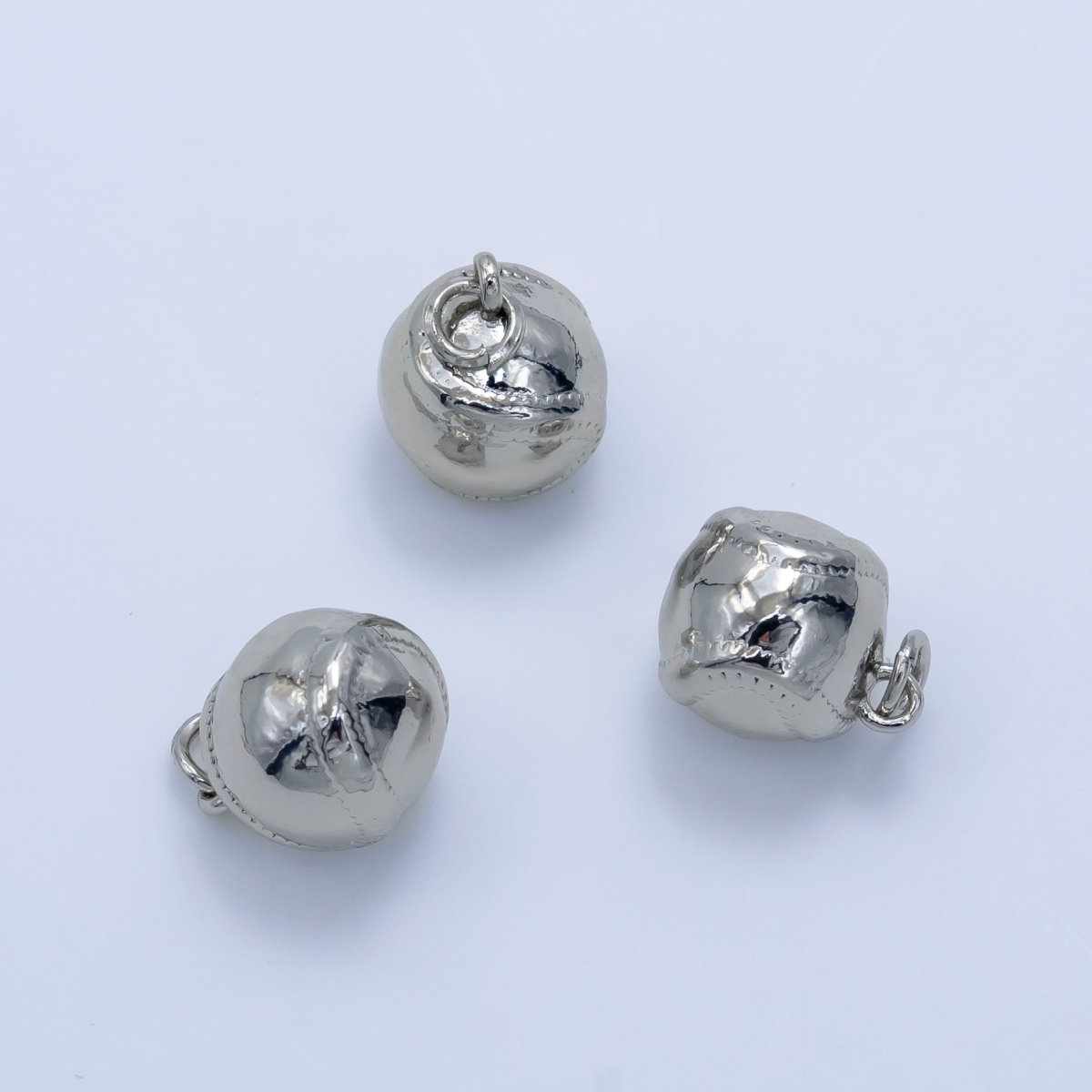 24K Gold Filled Softball Baseball Sports Multidimensional Charm in Gold & Silver | W066