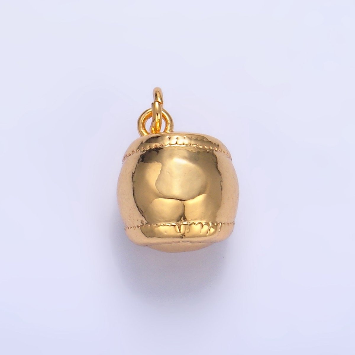 24K Gold Filled Softball Baseball Sports Multidimensional Charm in Gold & Silver | W066