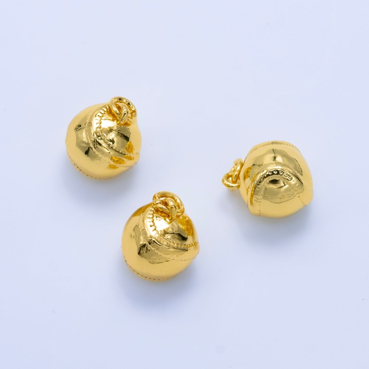 24K Gold Filled Softball Baseball Sports Multidimensional Charm in Gold & Silver | W066
