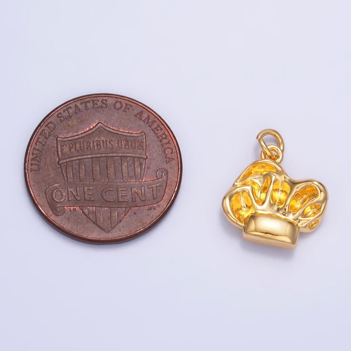 24K Gold Filled Sous Chef Hat 3D Multidimensional Charm in Gold & Silver | W240