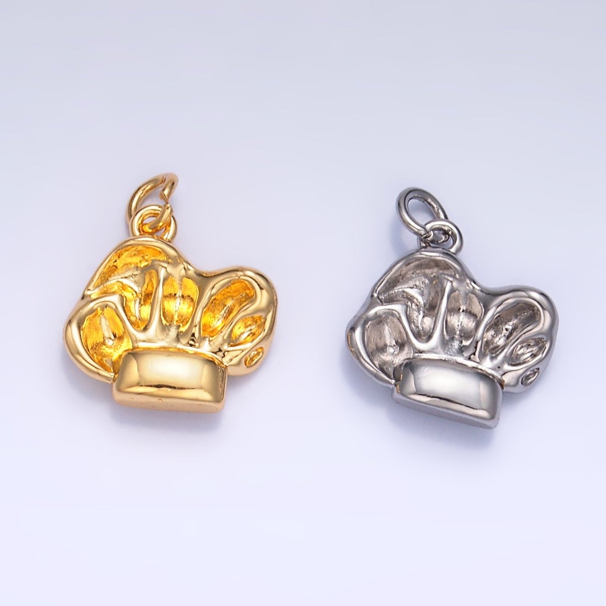 24K Gold Filled Sous Chef Hat 3D Multidimensional Charm in Gold & Silver | W240