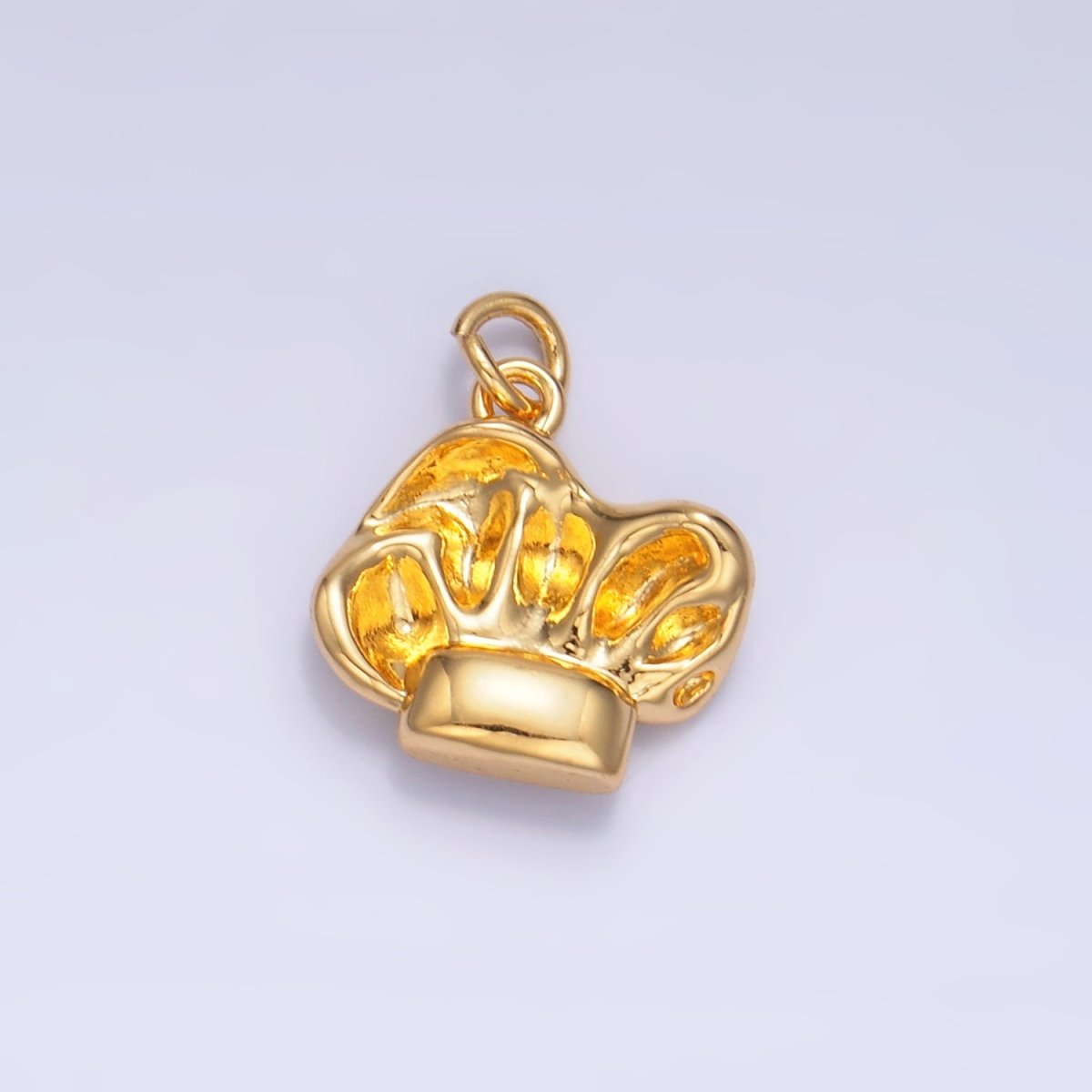 24K Gold Filled Sous Chef Hat 3D Multidimensional Charm in Gold & Silver | W240