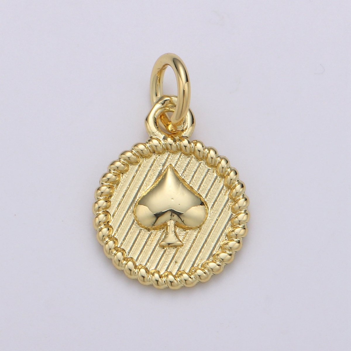 24K Gold Filled Spade Coin Charm D-910 - DLUXCA