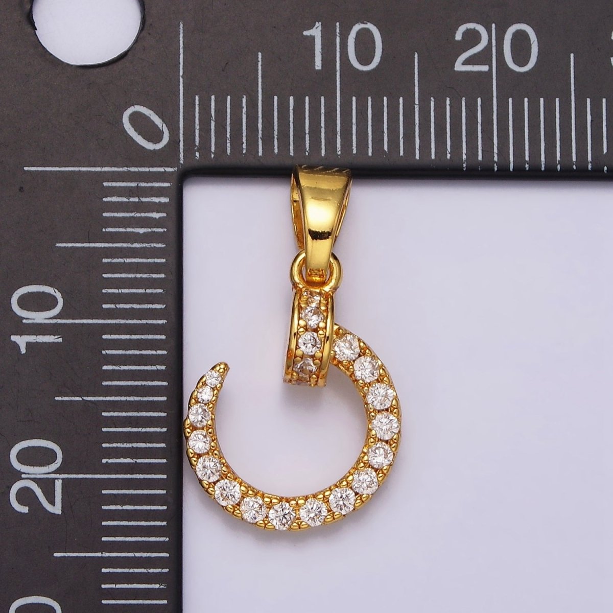 24K Gold Filled Spiral Needle Nail Micro Paved CZ Pendant in Gold & Silver | AA475 AA476