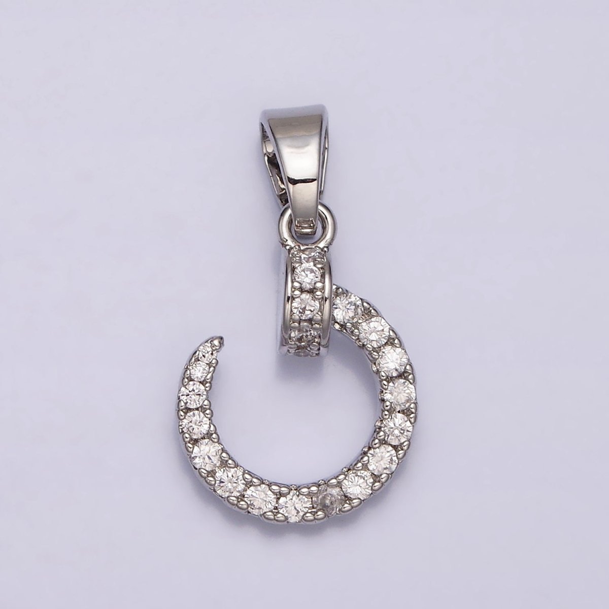 24K Gold Filled Spiral Needle Nail Micro Paved CZ Pendant in Gold & Silver | AA475 AA476