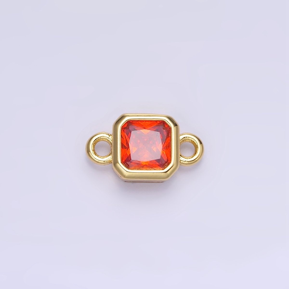 24K Gold Filled Square CZ Edged Bezel Connector in Gold & Silver | G472 - G483