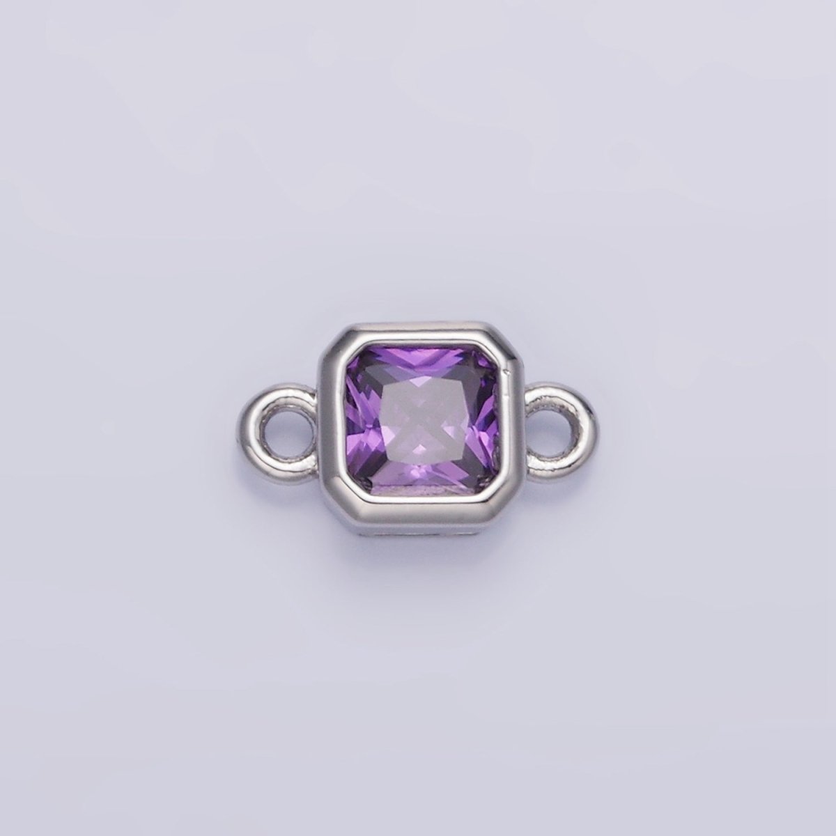 24K Gold Filled Square CZ Edged Bezel Connector in Gold & Silver | G472 - G483